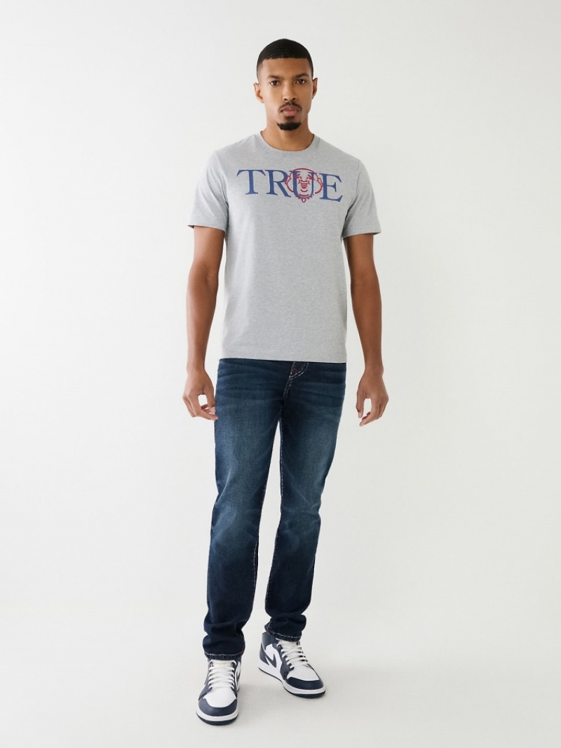 T Shirts True Religion True Buddha Logo Homme Blanche Bleu Marine | INS-87841776