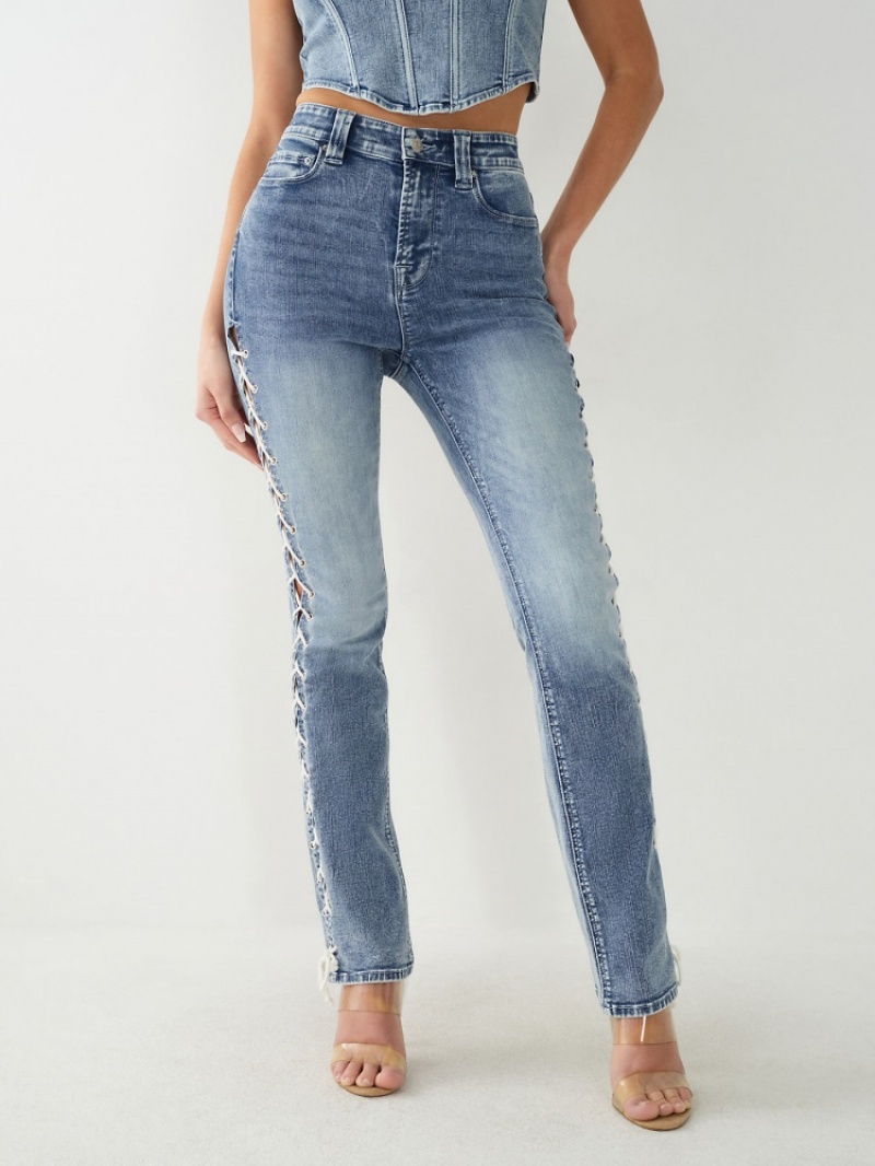 Straight Fit Jeans True Religion Billie High Rise Femme Orange Rose | RFV-38127891