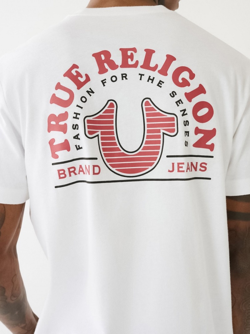 T Shirts True Religion Tr Mode Sense Logo Homme Bleu Orange | AQH-12409155