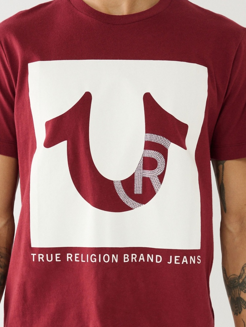 T Shirts True Religion Studded Logo Homme Noir | YIY-77925815