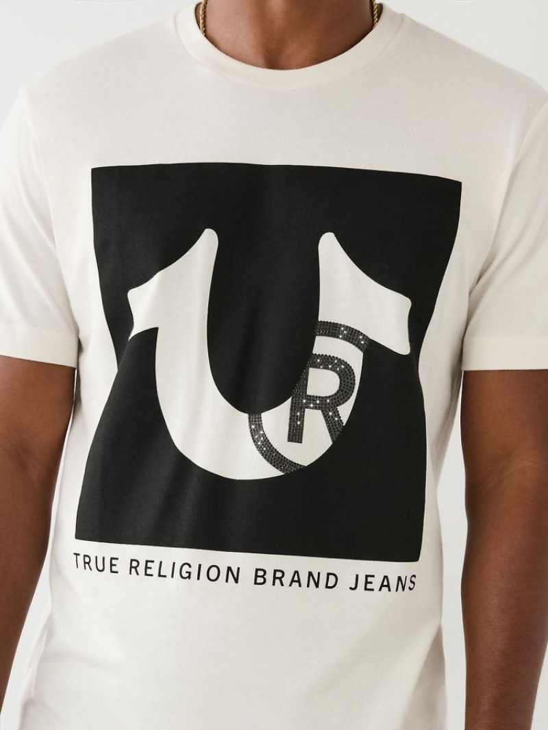 T Shirts True Religion Studded Logo Homme Bleu Marine | GBL-02787312