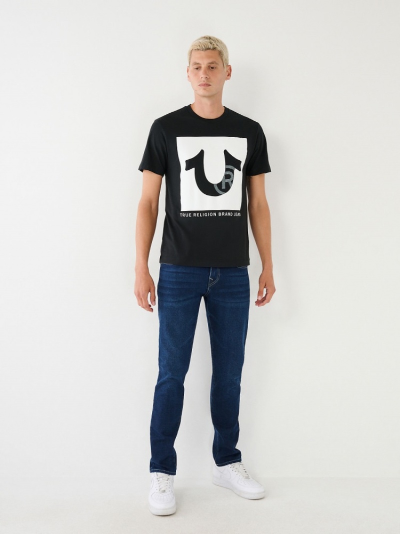 T Shirts True Religion Studded Logo Homme Bleu Marine | XII-45784674