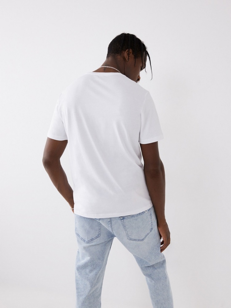 T Shirts True Religion Solid Homme Bleu | OSH-61314442