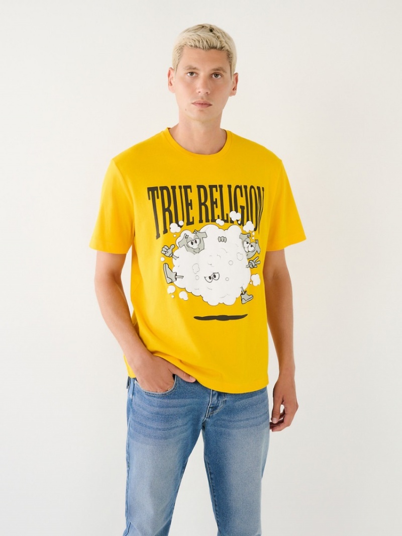 T Shirts True Religion Shoey Cloud Graphique Relaxed Homme Vert Olive | LAI-24769415