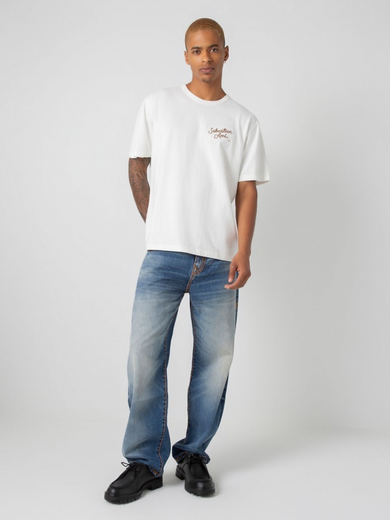 T Shirts True Religion Sebastien Ami X True Religion True Grit Homme Bleu Marine | AXP-93790487