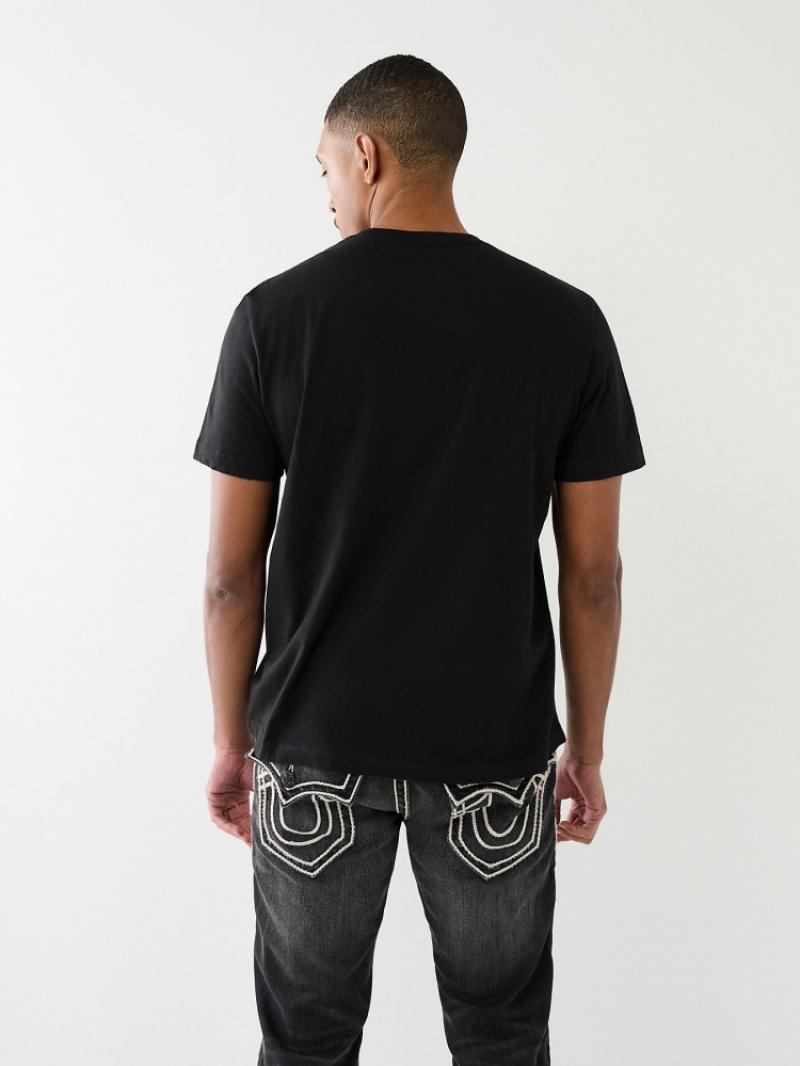 T Shirts True Religion Relaxed True Boy Homme Blanche Noir | QAY-85464734