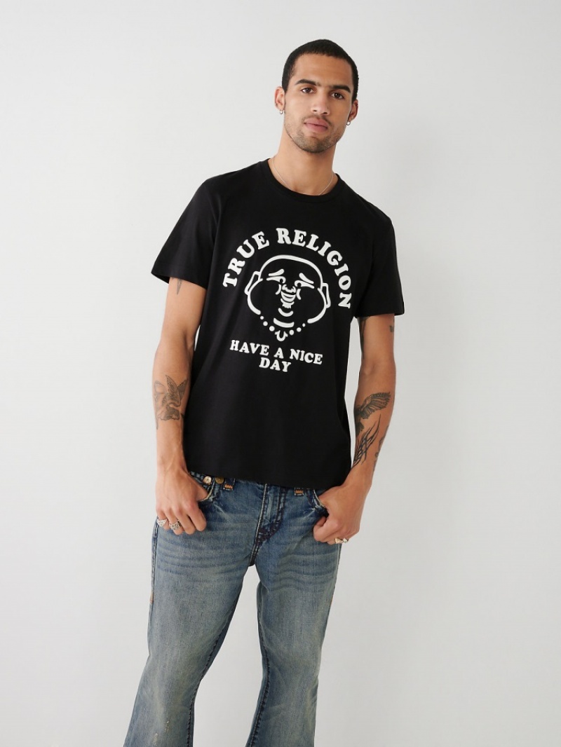 T Shirts True Religion Nice Day Homme Kaki | WQE-57612022