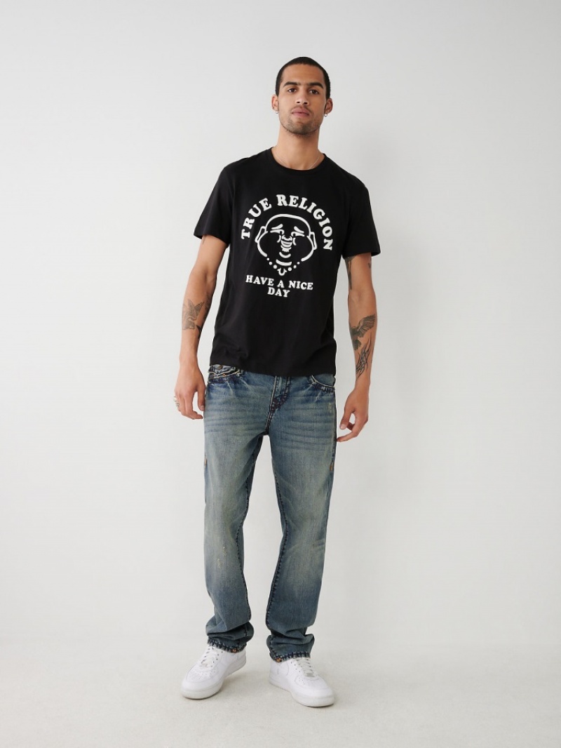 T Shirts True Religion Nice Day Homme Kaki | WQE-57612022