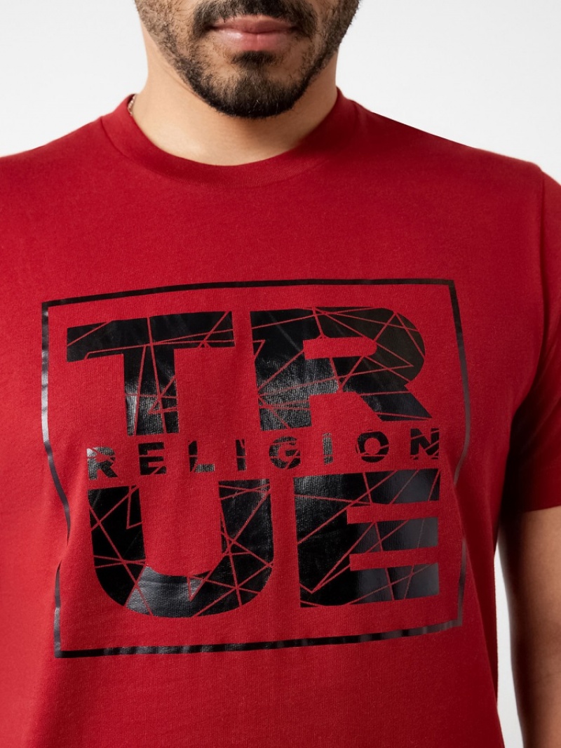 T Shirts True Religion Metallic Shattered True Religion Logo Homme Beige | EDF-41373503