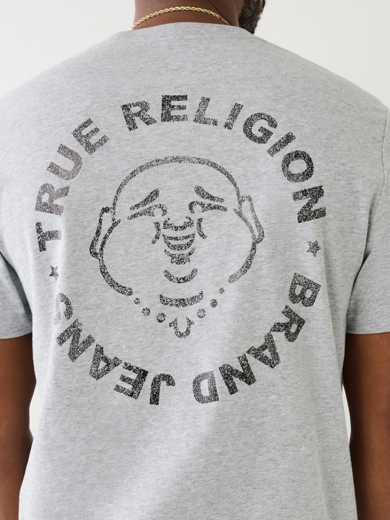 T Shirts True Religion Metallic Buddha Logo Corta Sleeve Homme Bleu Marine | QUC-05434549