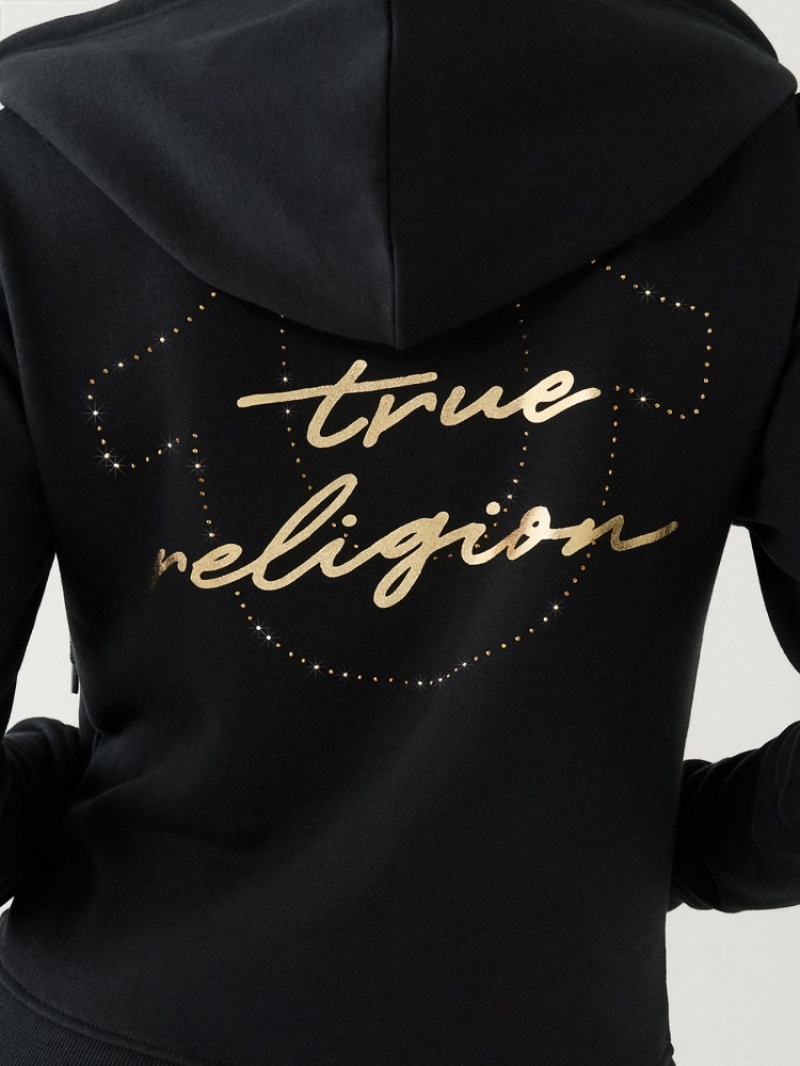 Sweat a Capuche True Religion Crystal Hs Metallic True Religion Femme Bleu | TMU-05242374