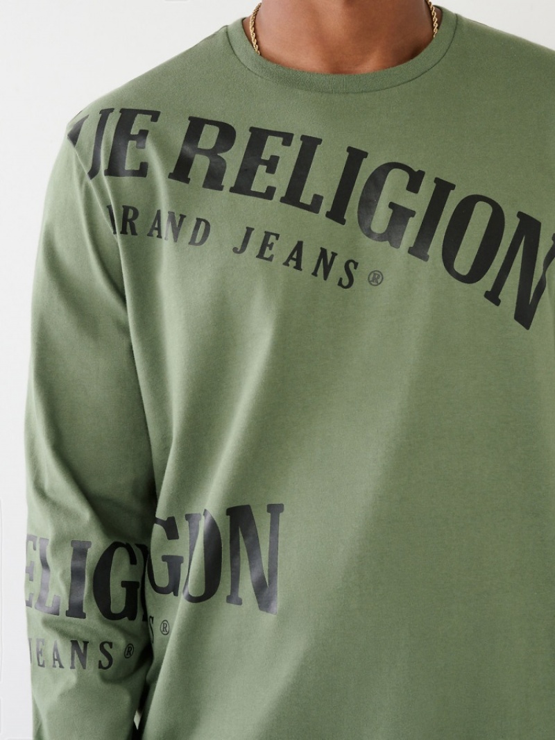 Chemise à Manches Longues True Religion Logo Relaxed Homme Bleu | CFN-63299275