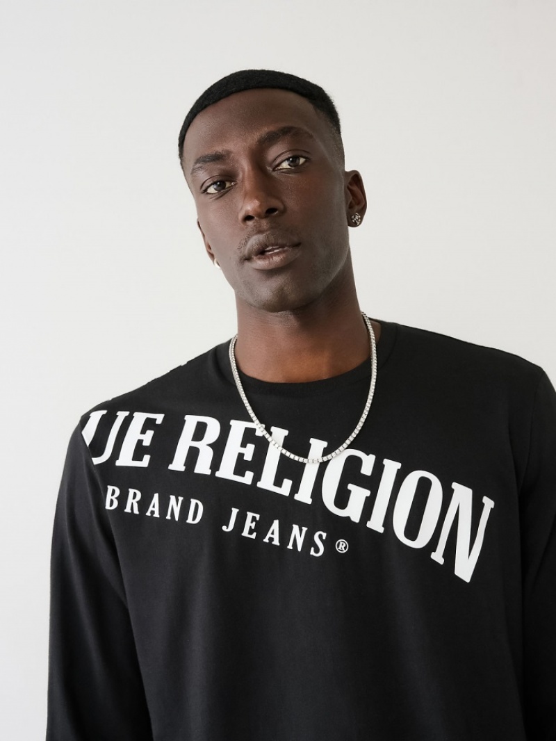 Chemise à Manches Longues True Religion Logo Relaxed Homme Bleu | CJY-97349774