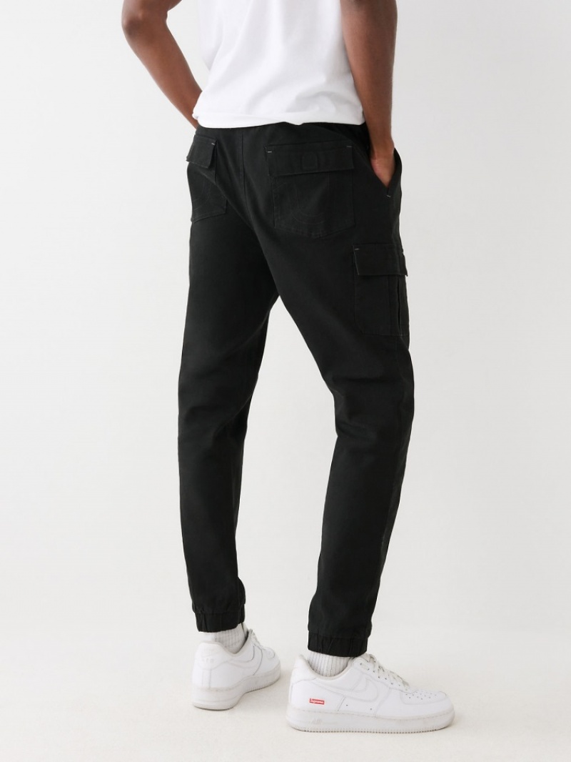 Pantalon Cargo True Religion Cargo Jogger Pant Homme Noir Jaune | DYJ-97867561