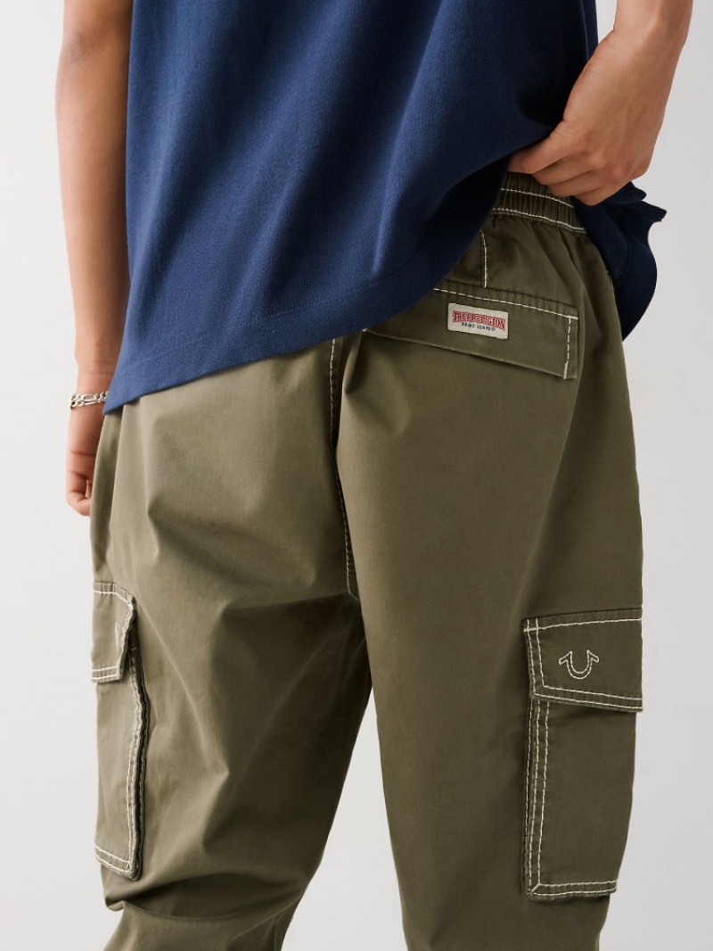 Pantalon Cargo True Religion Big T Cargo Jogger Pant Homme Blanche Bleu | CBN-51888368