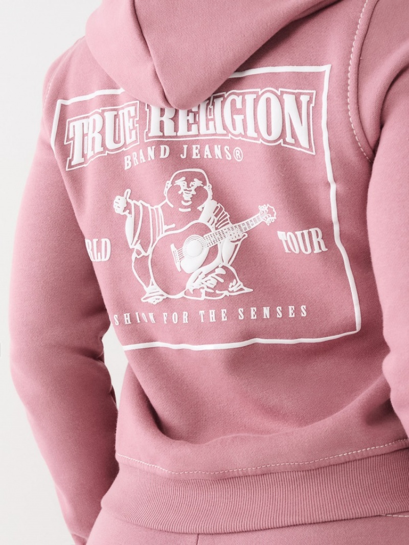 Sweat a Capuche True Religion Big T Zip Femme Blanche Bleu Marine | MAM-72546065