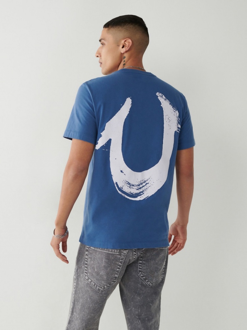 T Shirts True Religion Horseshoe Relaxed Homme Bleu Marine | SWM-67472932