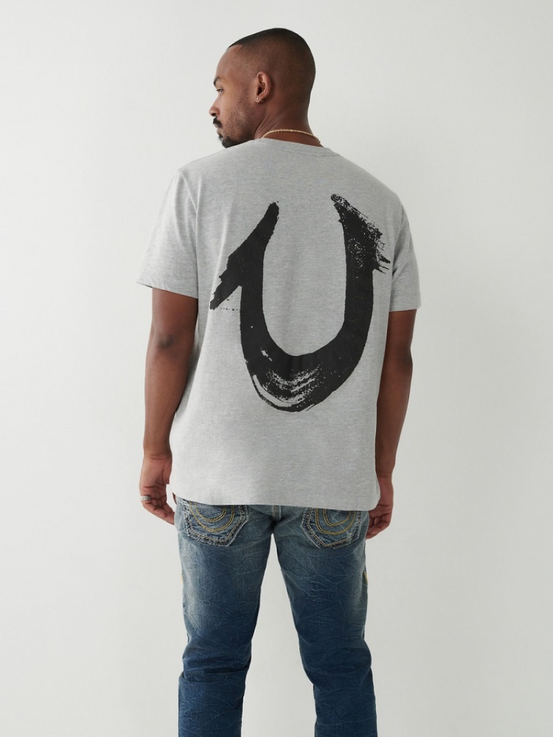 T Shirts True Religion Horseshoe Relaxed Homme Bleu | DEE-34905088