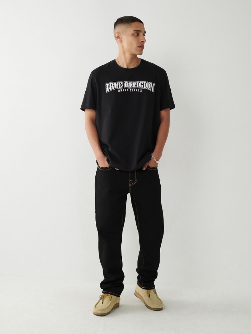 T Shirts True Religion Horseshoe Relaxed Homme Noir | AJT-84253955