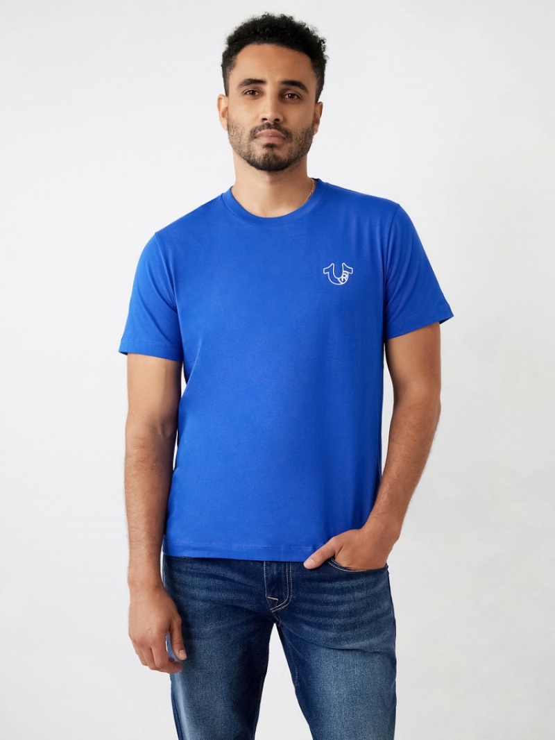 T Shirts True Religion Horseshoe Logo Homme Bleu Marine | OPN-24763705