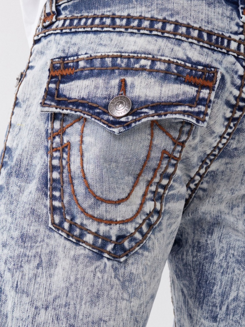 Short True Religion Rocco Super T Stitch Mince Corta Homme Bleu | AXN-98469177