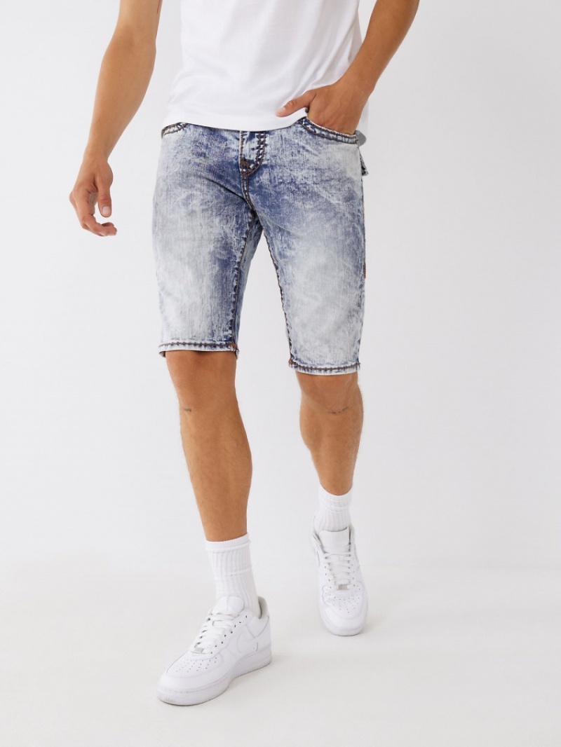 Short True Religion Rocco Super T Stitch Mince Corta Homme Bleu | AXN-98469177