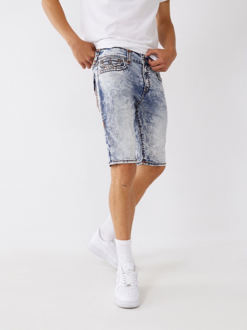 Short True Religion Rocco Super T Stitch Mince Corta Homme Bleu | AXN-98469177