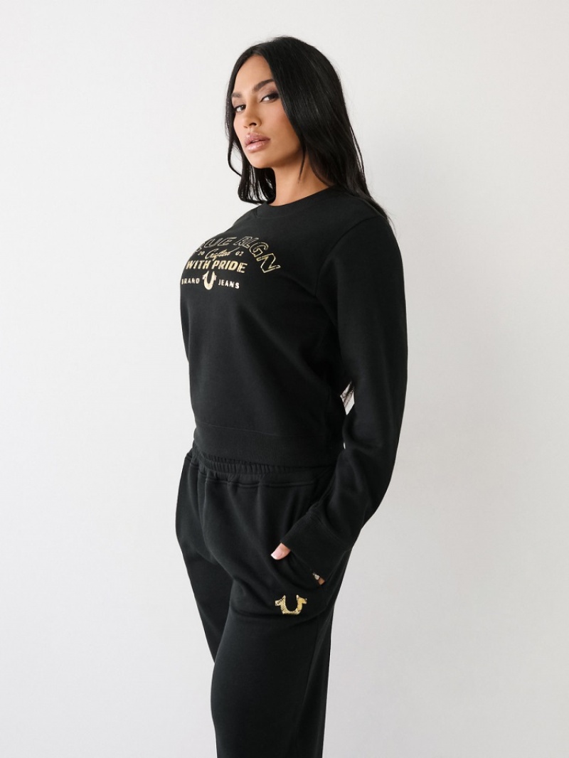 Sweatshirt True Religion True Logo Femme Bleu Marine | TYG-90321623