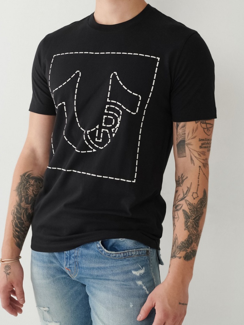 T Shirts True Religion Horseshoe Logo Homme Bleu | HIG-68947818