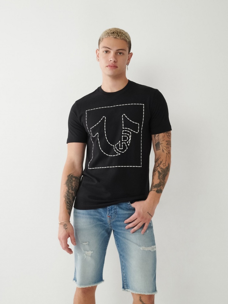 T Shirts True Religion Horseshoe Logo Homme Bleu | HIG-68947818