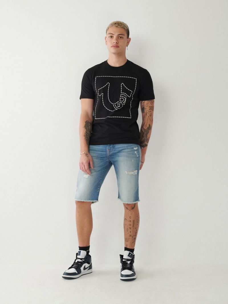 T Shirts True Religion Horseshoe Logo Homme Bleu | HIG-68947818