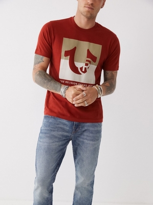 T Shirts True Religion Horseshoe Logo Homme Bleu | KZI-59667225