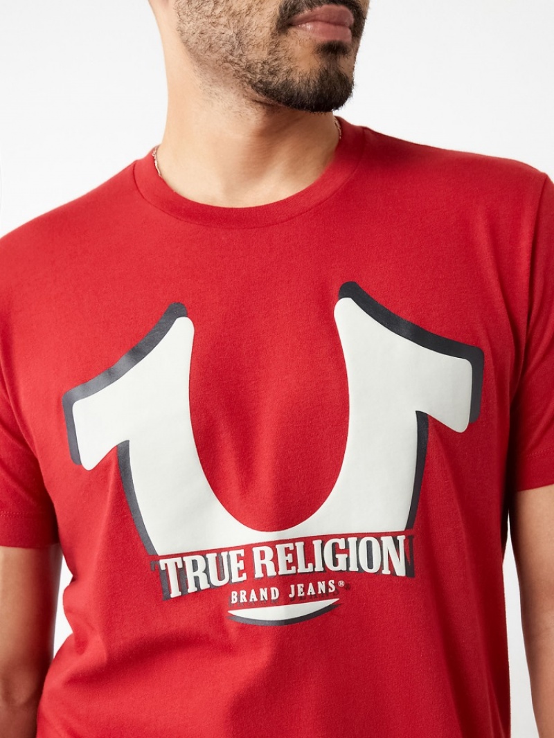 T Shirts True Religion Horseshoe Logo Corta Sleeve Homme Noir | EMP-61790354