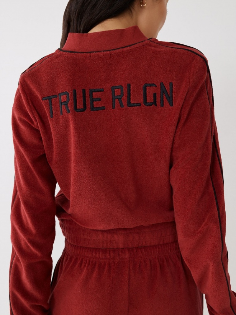 Sweatshirt True Religion Terry Zip Femme Noir | BEN-72975368