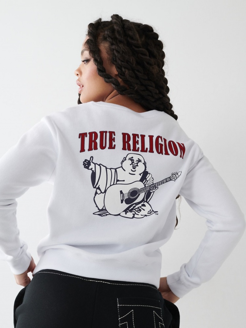 Sweatshirt True Religion Heritage Crewneck Femme Beige | ERD-15882672