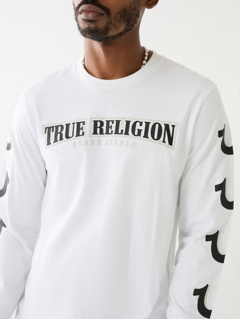 Chemise à Manches Longues True Religion Horseshoe Logo Homme Bleu | HAI-88401014