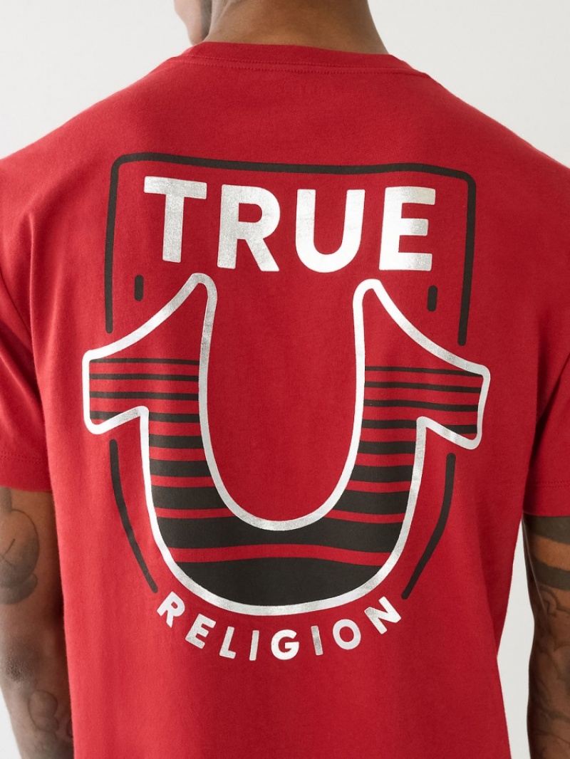 T Shirts True Religion Horseshoe Logo Crew Neck Homme Noir | RNS-32543692