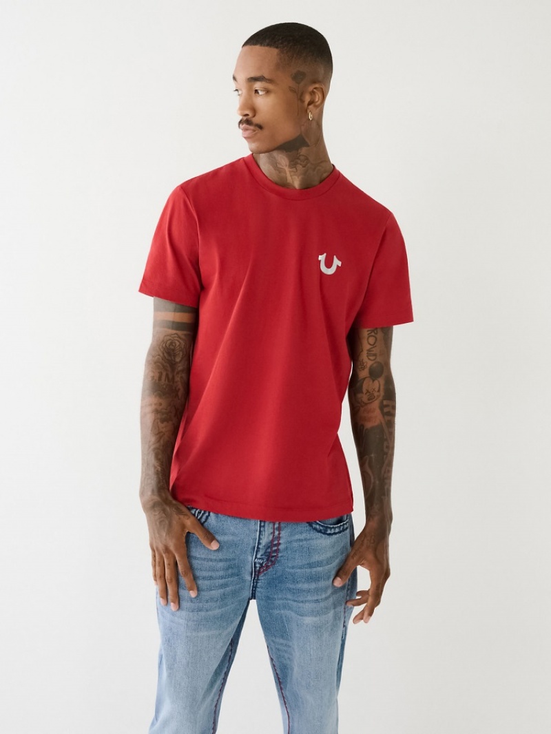 T Shirts True Religion Horseshoe Logo Crew Neck Homme Noir | RNS-32543692