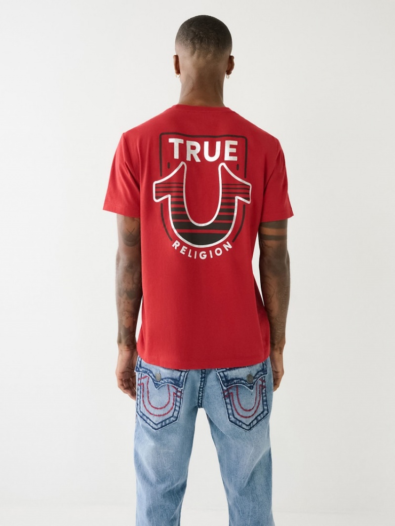 T Shirts True Religion Horseshoe Logo Crew Neck Homme Noir | RNS-32543692