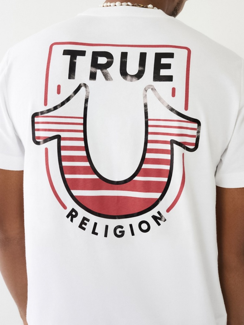 T Shirts True Religion Horseshoe Logo Crew Neck Homme Bleu Marine | JCL-37041048