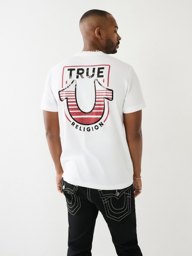 T Shirts True Religion Horseshoe Logo Crew Neck Homme Bleu Marine | JCL-37041048