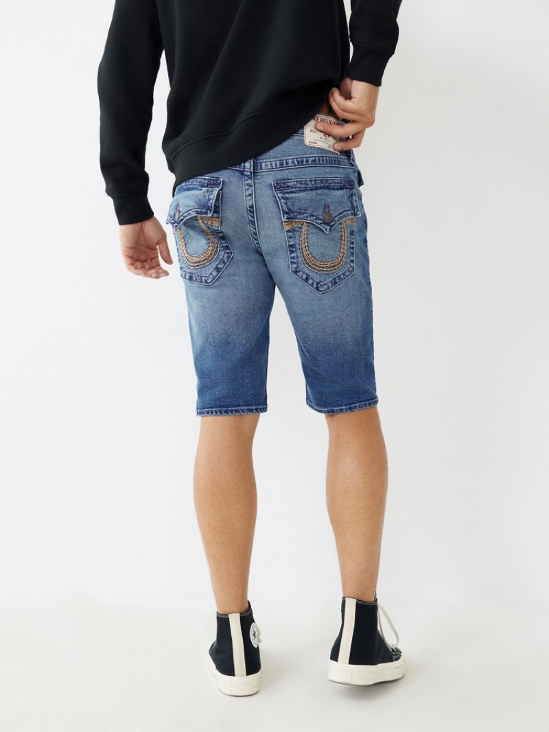 Short True Religion Ricky Rainbow Stitch Droit Corta Homme Blanche Noir | APH-27879937