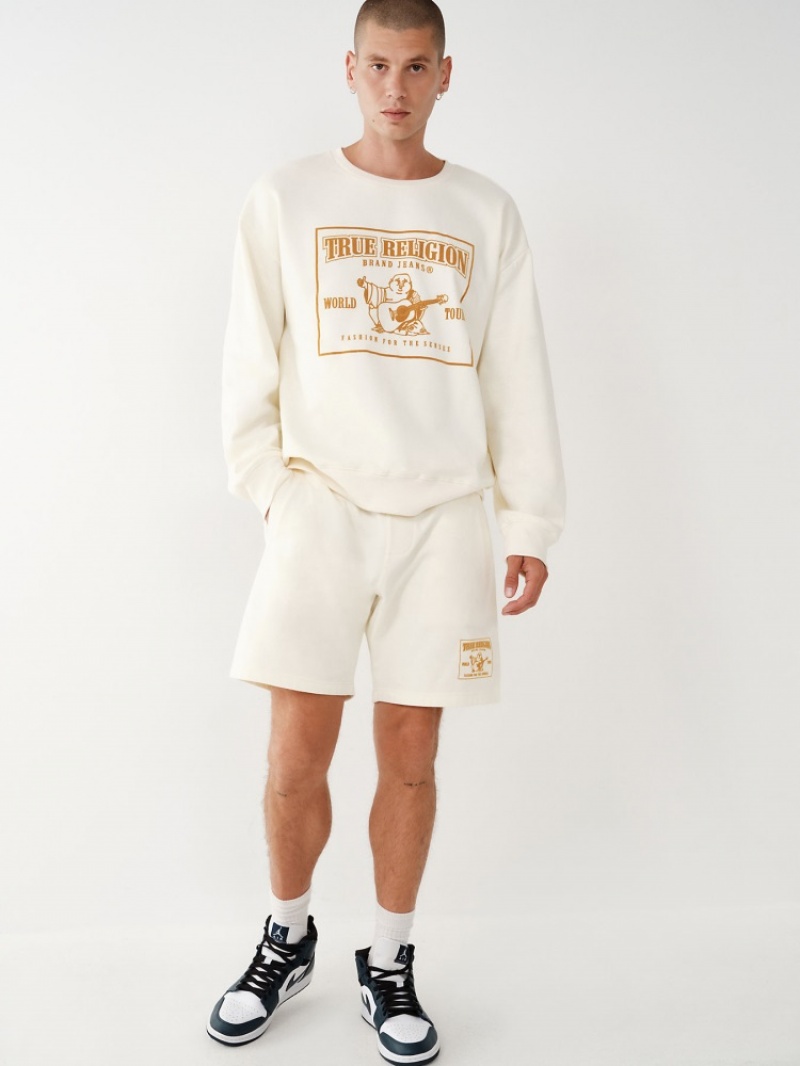 Short True Religion Relaxed Sweat Corta Homme Beige | NJO-43890383