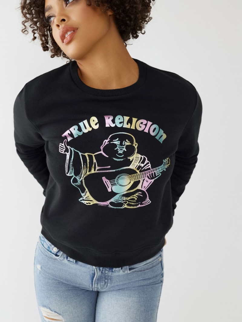 Sweatshirt True Religion Buddha Crewneck Femme Bleu Marine | QGV-50129968