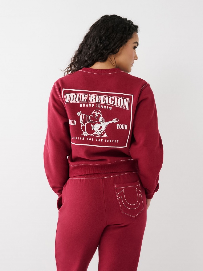 Sweatshirt True Religion Big T Buddha Femme Bleu | WNJ-26250596