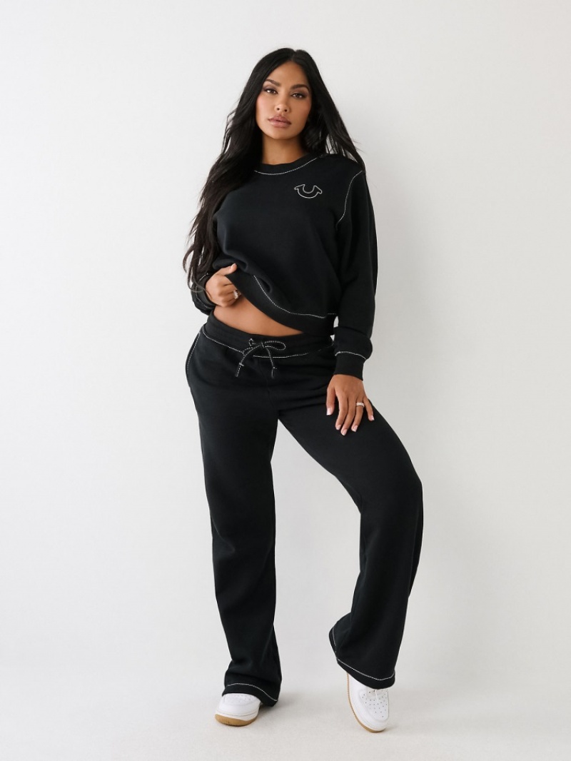 Sweatshirt True Religion Big T Buddha Femme Noir | RWI-77049652