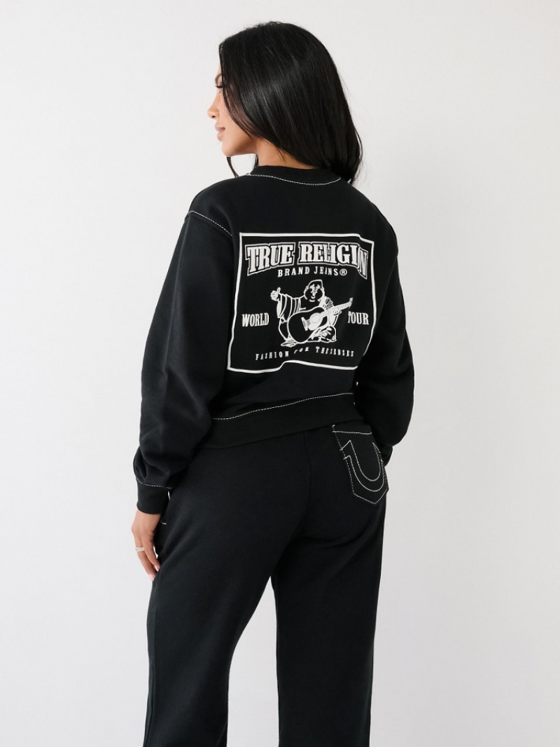 Sweatshirt True Religion Big T Buddha Femme Noir | RWI-77049652