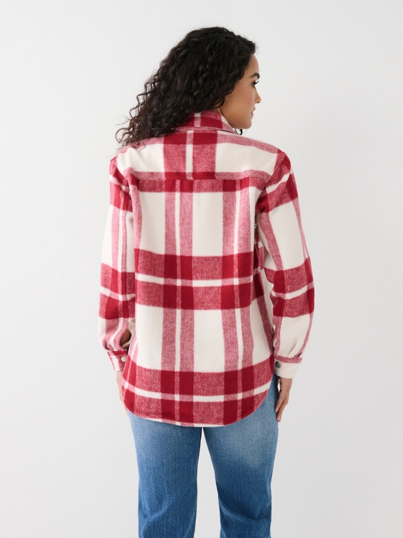 Vestes True Religion Plaid Shacket Femme Bleu Marine | ZIP-85336912