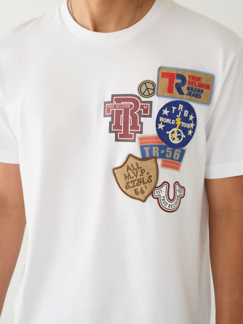 T Shirts True Religion Collegiate Patch Homme Bleu Marine | RLA-30692760