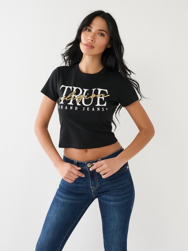 T Shirts True Religion True Rlgn Crew Femme Orange Rose | IUC-44282838